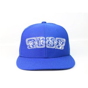 Blue Snapback Cap Hat Adjustable 7 Holes Plastic Back Closure Silk Print On