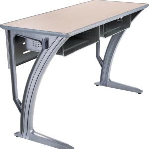 Aluminum Alloy Two Student Desks Beech University Desk And Chair