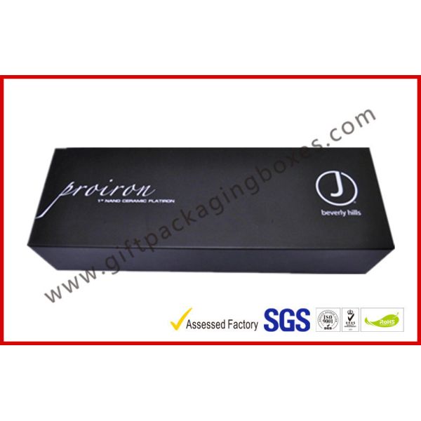 Black Curlers Electronics Packaging Boxes , Coated Paper Packaging Box With
