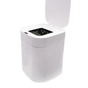 White Smart Trash Can Self Sealing Touchless Sensor Trash Can Customized