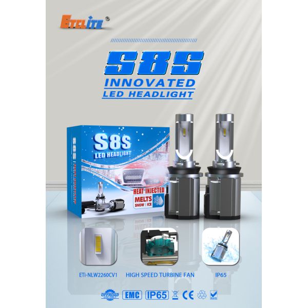 12V Multicolor LED Headlights S8S 9005 9006 8000k CCT Ip68 Waterproof