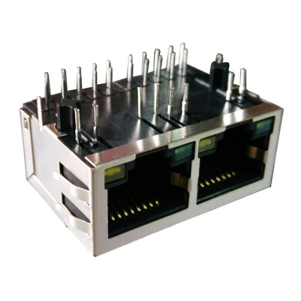 Quality ARJM12A1-811-AA-CW2 Rj45 1x2 Dual Port Magnetics Ethernet Jack 2.5G Mbps wholesale