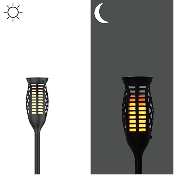 ABS Polysilicon Wireless LED Solar Torch Light Flickering Flame 2200k Energy Saving