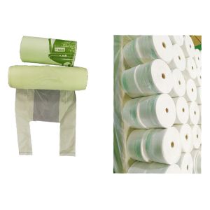 PLA 50mic Biodegradable And Compostable Bags With T Shirt Handle