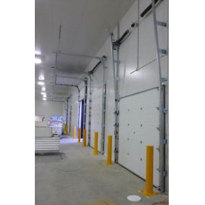 White Insulated Sectional Overhead Doors With Double-Skinned Construction Remote