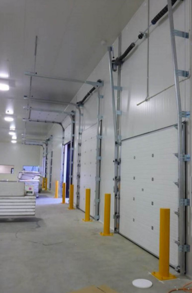 White Insulated Sectional Overhead Doors With Double-Skinned Construction Remote