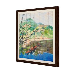 Home Decor Ribbon Painting 54 X 43.5cm Size With Wooden Frame Tear Resistant