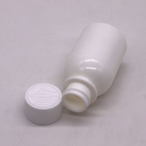 Child Resistant Lid Container 60ml PE White Oral Liquid Medicine Bottle for