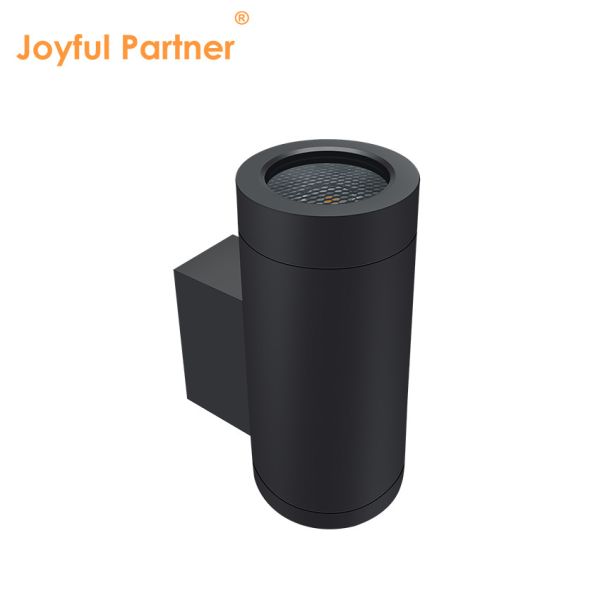 Quality Sconce Outdoor Wall Light IP65 Modern Matte Black Aluminum Cylinder Garden Porch Up Down Light wholesale