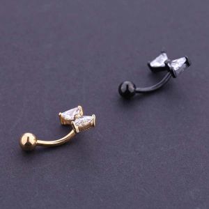 Internally Thread Prong Set CZ Belly Button Ring Dangle Body Piercing Jewelry