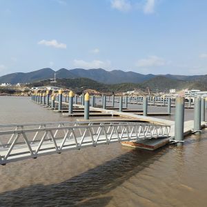Marina Floating Dock Aluminum Gangways With UHMW Rollers Rubber Block Accessorie