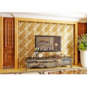 Luxurious Modern Style Wallpaper with Removable Gold Foil Material , Geometric
