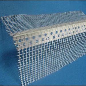 White color Plastic Corner profile with good quality fiberglass mesh used for