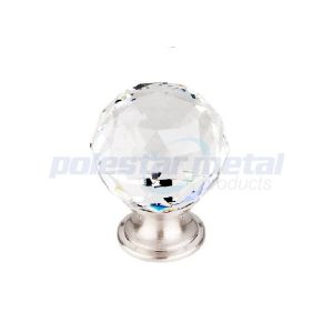 China Crystal Brushed Satin Nickel Zinc Alloy Ring Pull Cabinet Hardware With 1 3/8 Diameter on sale