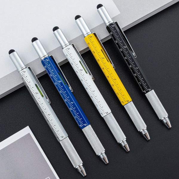 Quality Multifunctional Metal Creative Ballpoint Pen Ruler Screwdriver Touch Screen Gradienter wholesale