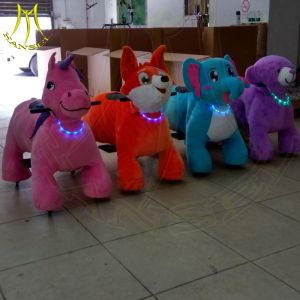 China Hansel coin operared animal cartoon plush electric ride for shopping mall on sale