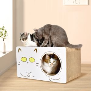 Large Cat Beds Scratching Box Cat Scratcher Customization Oval Scratch Pad