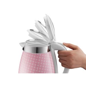 Pink Cordless Electric Tea Kettle Boil Dry Overheat Protecting Safe Operate