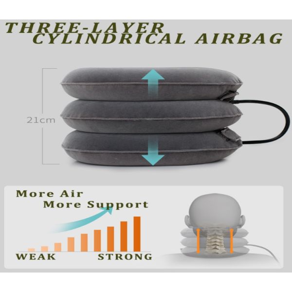 Inflatable Cervical Brace Neck Collar Pillow Brace With Velvet , Neck Pain Relief