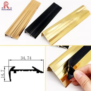 Anti Slip Extruded Aluminum Stair Nosing Silver Gold Black Customized Color