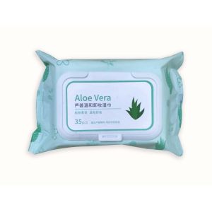 China Aloe Vera Mild Makeup Remover Wet Wipes No Alcohol No Fluorescent on sale