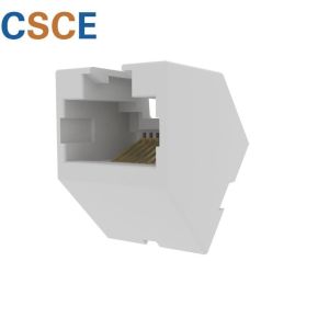 Unshielded 8P8C RJ45 Modular Jack , Flat Pin RJ45 Vertical Mount Phosphor Bronze