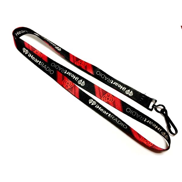Black J Hook Dye Sublimation Lanyards 10mm Wide For Camping Trade Show Exhibition Event