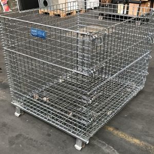 Cheap Industrial Roll Wire Mesh Pallet Box Collapsible Electric Galvanized Surface for sale