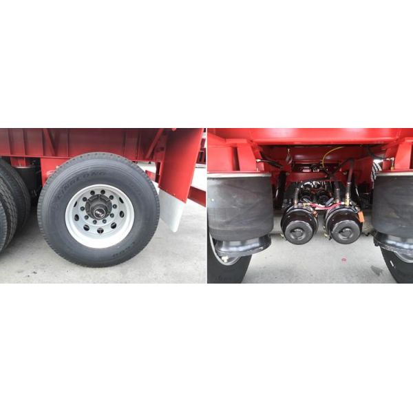 Used CIMC Triaxle Flatbed Truck Trailer with 40ft Container