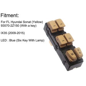 Auto Power window switch Front Left for Hyundai sonata four door with light 2011