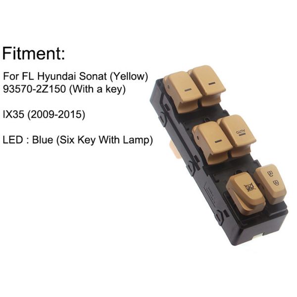 Auto Power window switch Front Left for Hyundai sonata four door with light 2011