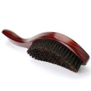 Beach Wood Handle Men's Beard Brush 360 Curved Wave Brush for a Sleek and