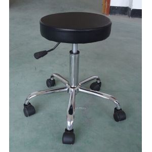 Swivel High ESD PU Leather Antsiatic Round Stool With Footrest