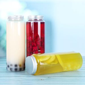 Insulation and Modern Functionality Square Round Milk Tea Bottles