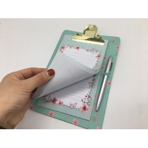 Customized Sticky Memo Notepad / Green Sticky Notes With Pen Stationery Set