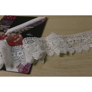 DTM Embroidery Anglaise Trim , 9cm Width White Eyelet Trim Polyester Material