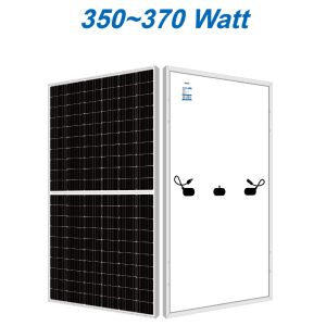 China Single Crystal Solar Panel Batteries 24v Mono Perc Half Cut 370w Black Frame on sale