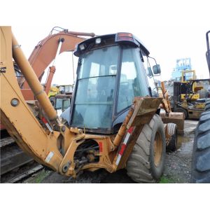 A/C Cabin Used Backhoe Loader , 580L Backhoe Loader Direct Fuel Injection