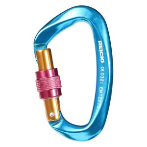 Black Oxide Coated Coating Aluminum Carabiner 25KN D Shape Flat Hook for