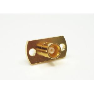 2 Hole Flange Panel Mount MCX RF Connector 50Ω Impedance Straight Type