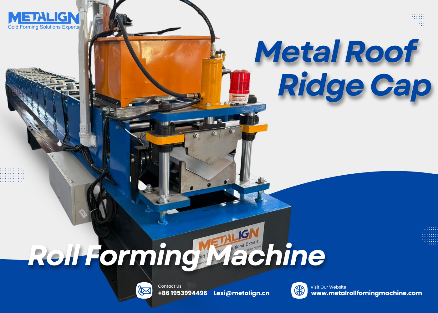 Ridge Cap Roll Forming Machine With 0.3-0.8mm Material Thickness And 15-20m/min