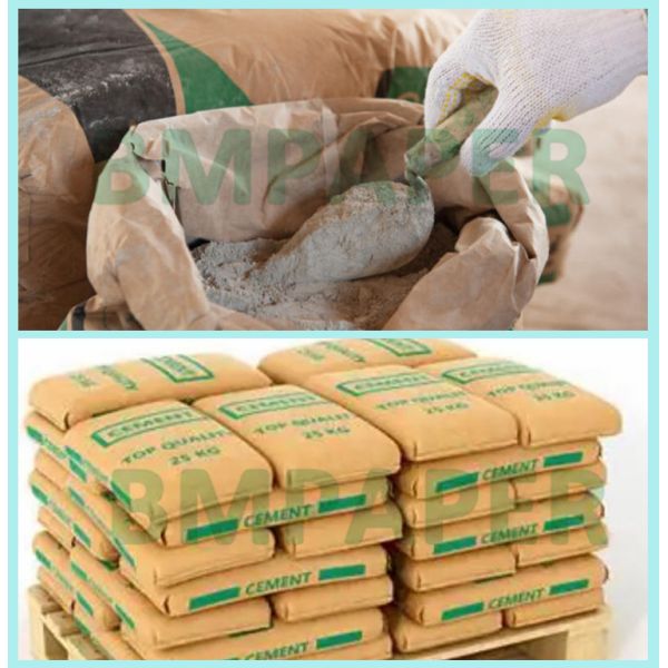75gsm 80gsm Sack Brown Kraft Paper For Cement Bags 65 x 100cm Extensible