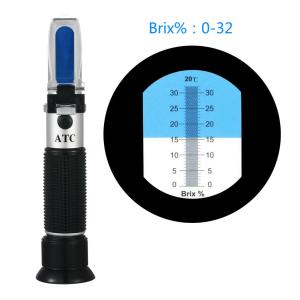 China 2017 RHB-32ATC Hand Held Brix Refractometer For Sugar Beer Brix Test Optical 0-32% Brix ATC Refractometer Meter Refratom on sale