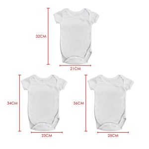 Custom Blank White Short Sleeve Sublimation Baby Romper For Sublimation Photos