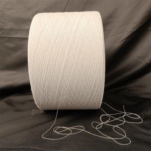 Ne 20s Raw White CVC Yarn Regenerated Cotton Yarn For Making Sturdy Canvas