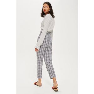 custom make grey checked modern work pants,casual pants with front four buttons