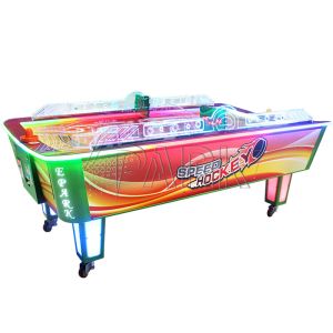 Cheap Child Amusement Game Machines Coin Operated L Size Curved Air Hockey Table for sale