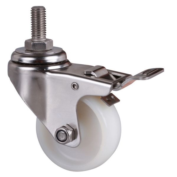 70kg Load Capacity TPA Threaded Brake Caster with 2.5" Stainless Steel Wheel