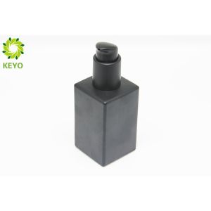 Square Glass Foundation Bottle , 120ml Matte Black Makeup Foundation Containers