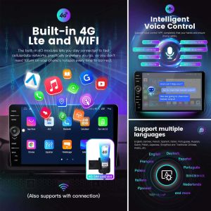 Universal Car Radio with 360 View and 256GB Qcta Core 1.8GHz Built-in 4G WiFi 5G